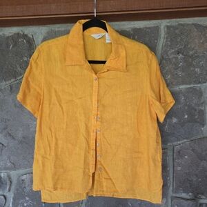 J. Jill Womens Mustard Button Down Shirt